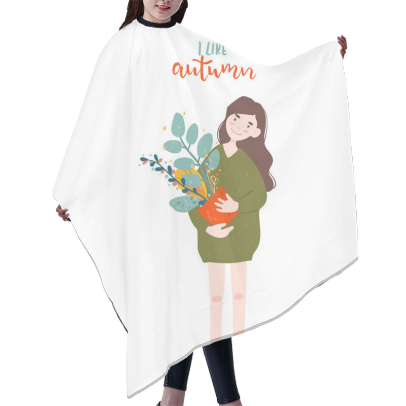 Personality  Vector Illustration In Flat Cartoon Style Hair Cutting Cape