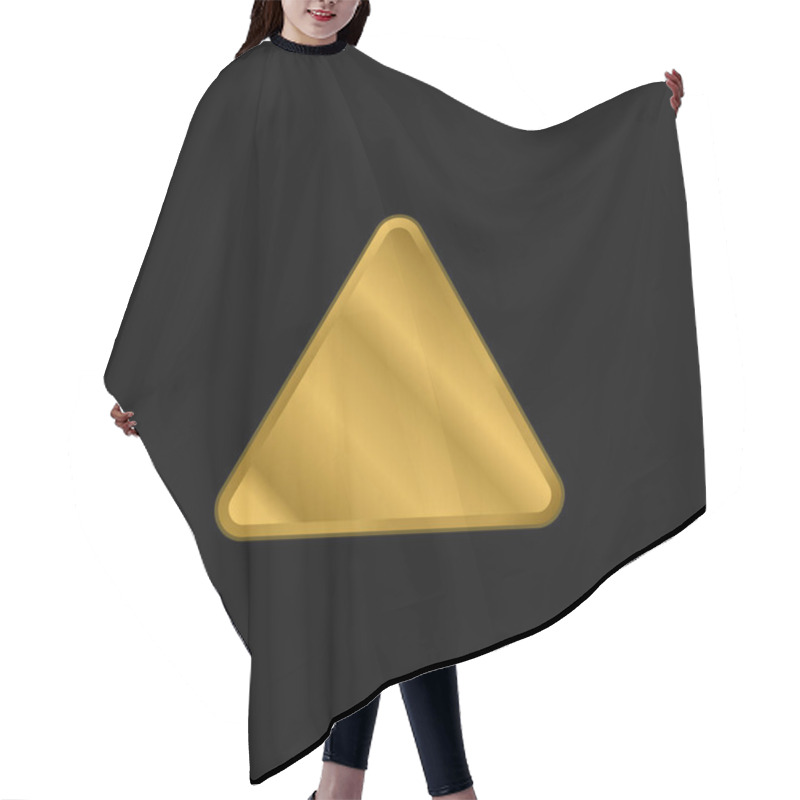 Personality  Bleach Gold Plated Metalic Icon Or Logo Vector Hair Cutting Cape