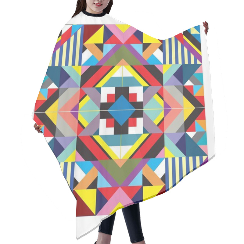 Personality  Trendy Geometric Kaleidoscope Elements Memphis Greeting Cards Design. Retro Style Texture, Pattern And Elements. Modern Abstract Design Poster And Cover Template Hair Cutting Cape