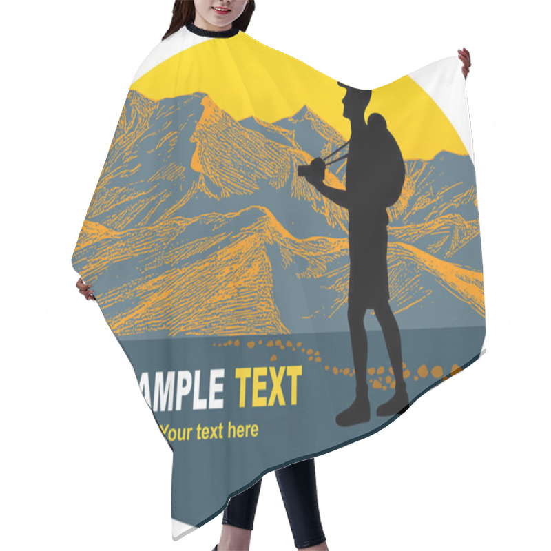 Personality  Abstract Poster Of Mountain Travel Hair Cutting Cape