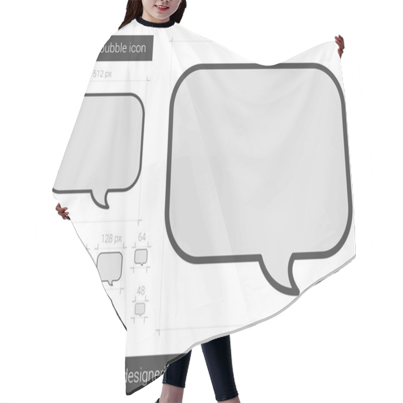 Personality  Speach Bubble Line Icon. Hair Cutting Cape