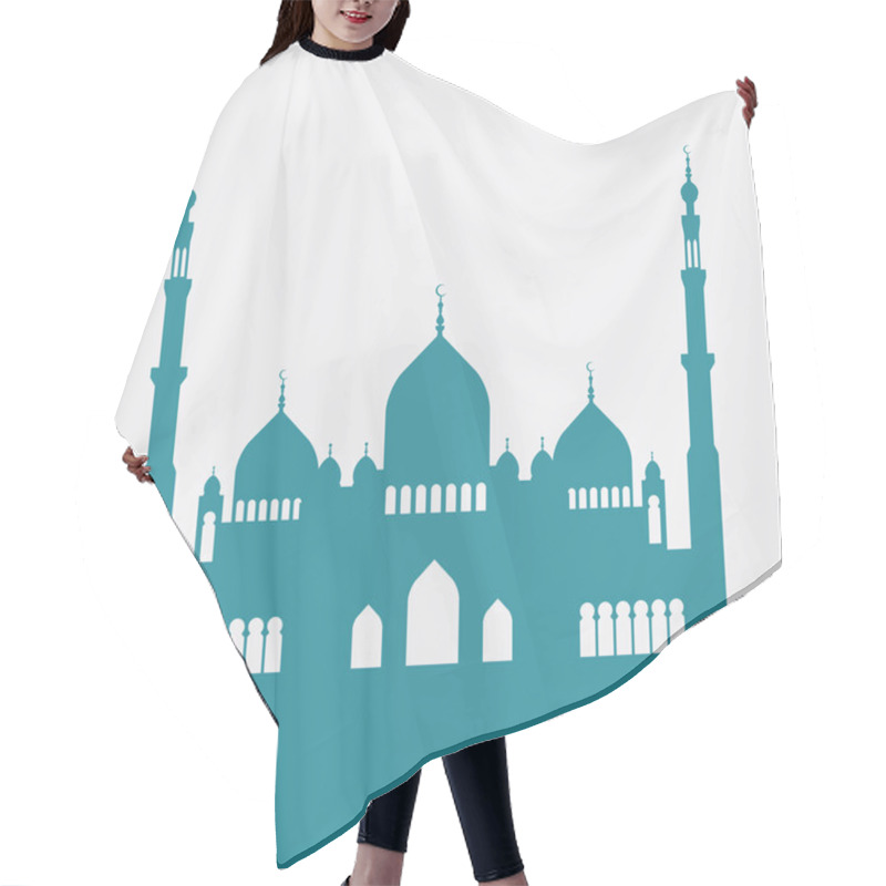 Personality  Architecture Building Silhouette On Mosque. Hair Cutting Cape