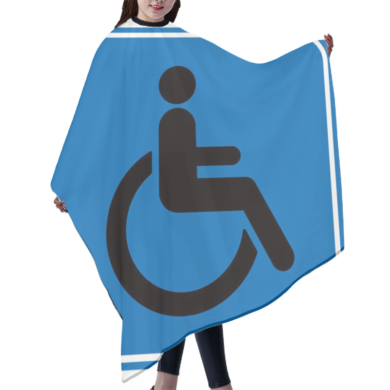 Personality  Disabled Wheelchair Icon, Vector Illustration Hair Cutting Cape