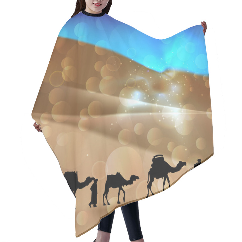 Personality  Arabian Desert With Camel Caravan Hair Cutting Cape