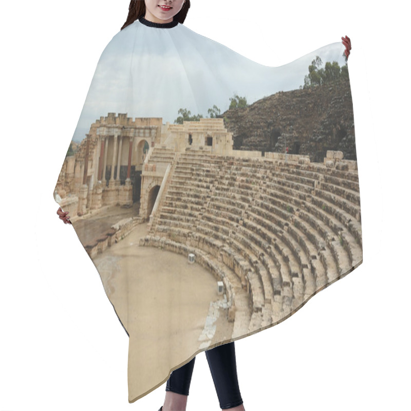 Personality  Panorama Of Ancient Theatre Ruins Of Beit She'an (Beit Shearim) Hair Cutting Cape