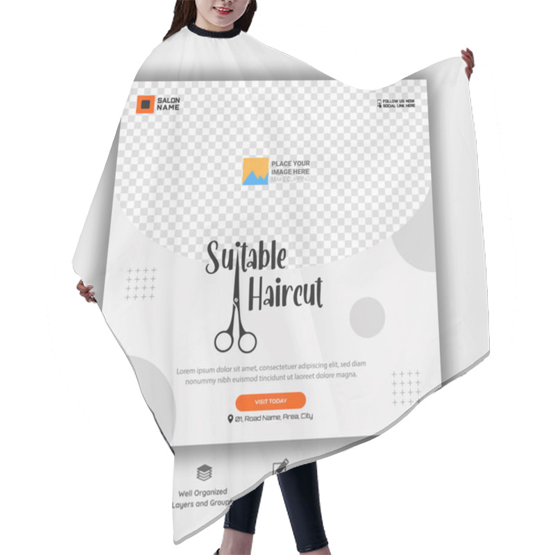 Personality  Salon Social Media Post Design, Template, Vector Illustration Hair Cutting Cape