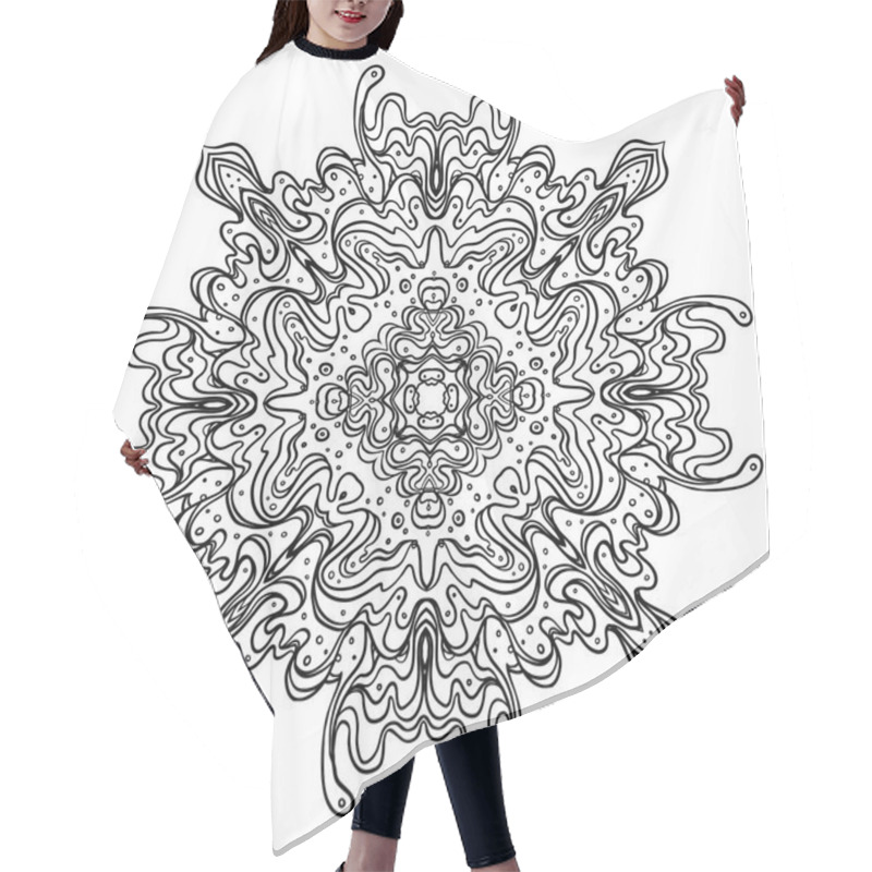 Personality  Hand Drawn Ornamental Mandala Inspired Ethnic Art, Patterned Indian Paisley Hair Cutting Cape