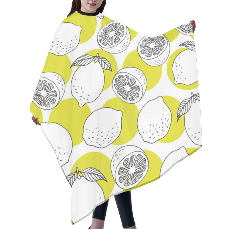 Personality  Seamless Pattern With Hand Drawn Lemons Hair Cutting Cape