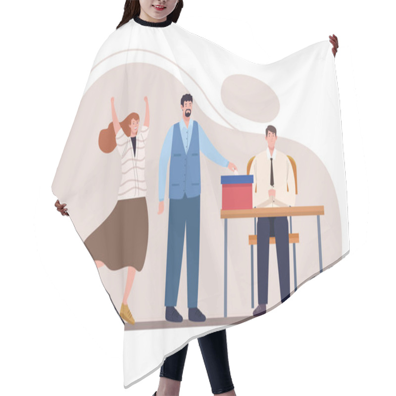 Personality  Three Persons Election Day Hair Cutting Cape