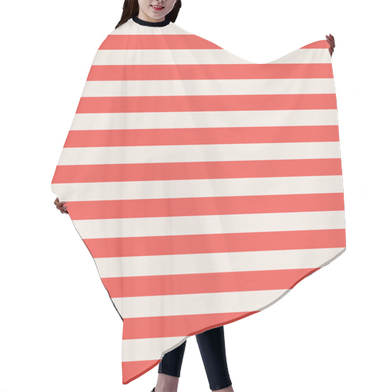 Personality  Red And Beige Horizontal Stripes Seamless Vector Background Hair Cutting Cape