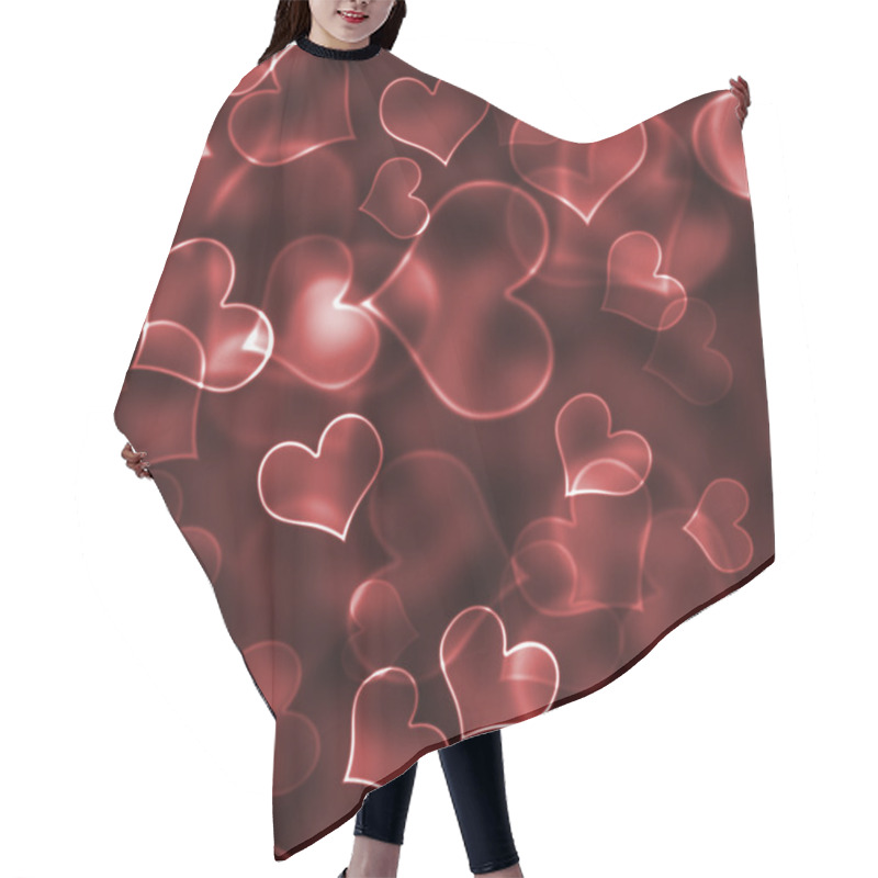 Personality  Red Heart Bokeh Background Hair Cutting Cape