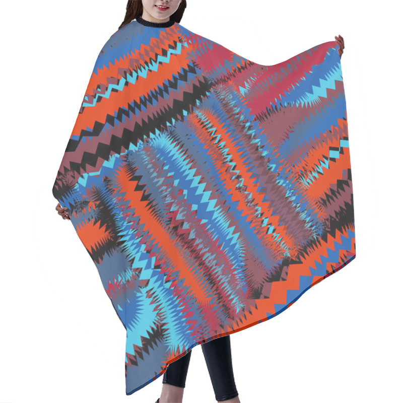 Personality  Seamless Diagonal Pattern With Grunge Striped Zigzag  Elements Hair Cutting Cape