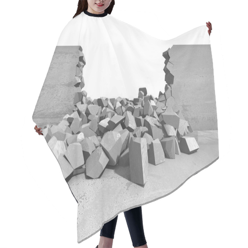 Personality  Cracked White Wall Hair Cutting Cape