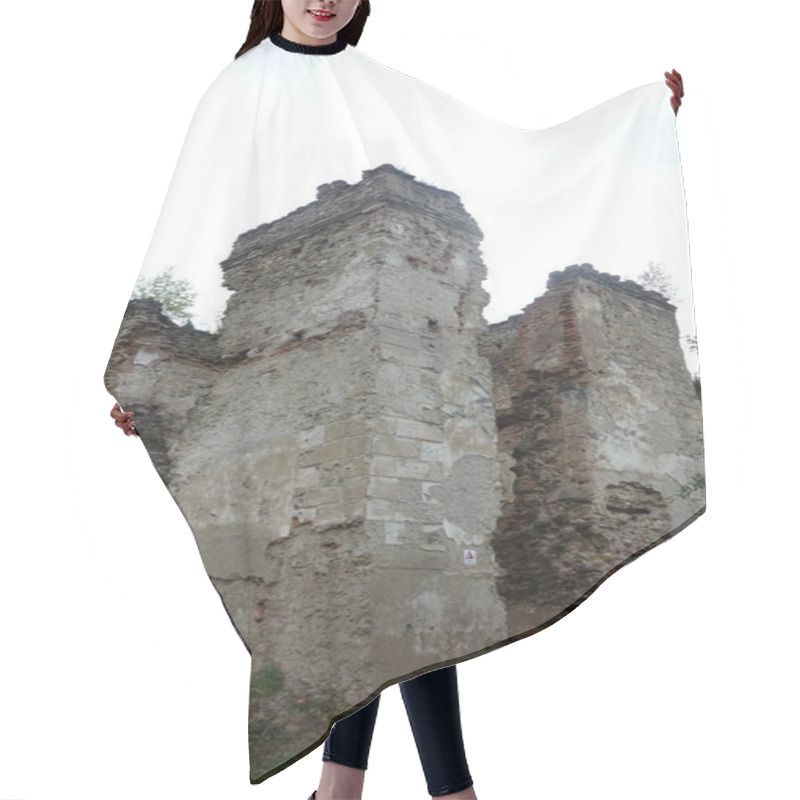 Personality  Ancient Stone Ruins With Weathered Surfaces And Overgrown Vegetation. Hair Cutting Cape