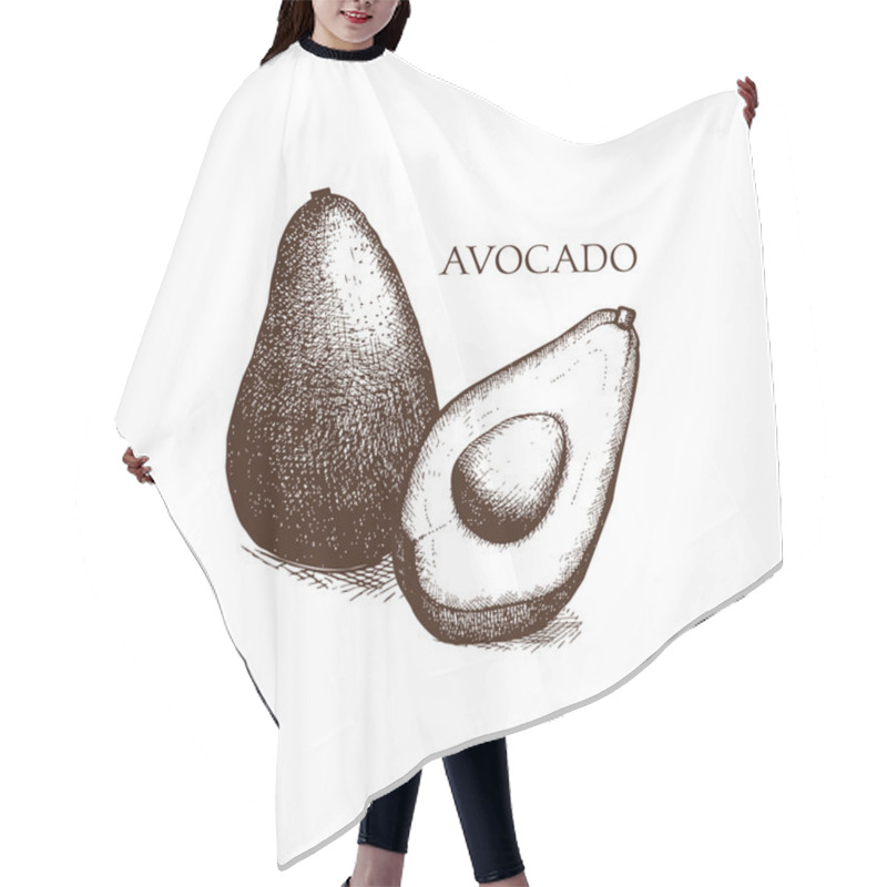 Personality  Ink Hand Avocado Hair Cutting Cape