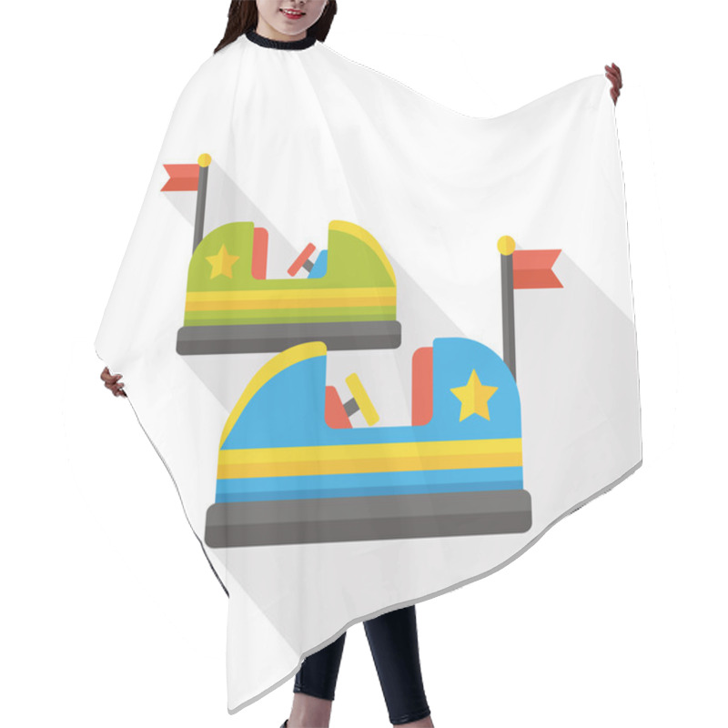 Personality  Amusement Park Bumper Cars Flat Icon Hair Cutting Cape