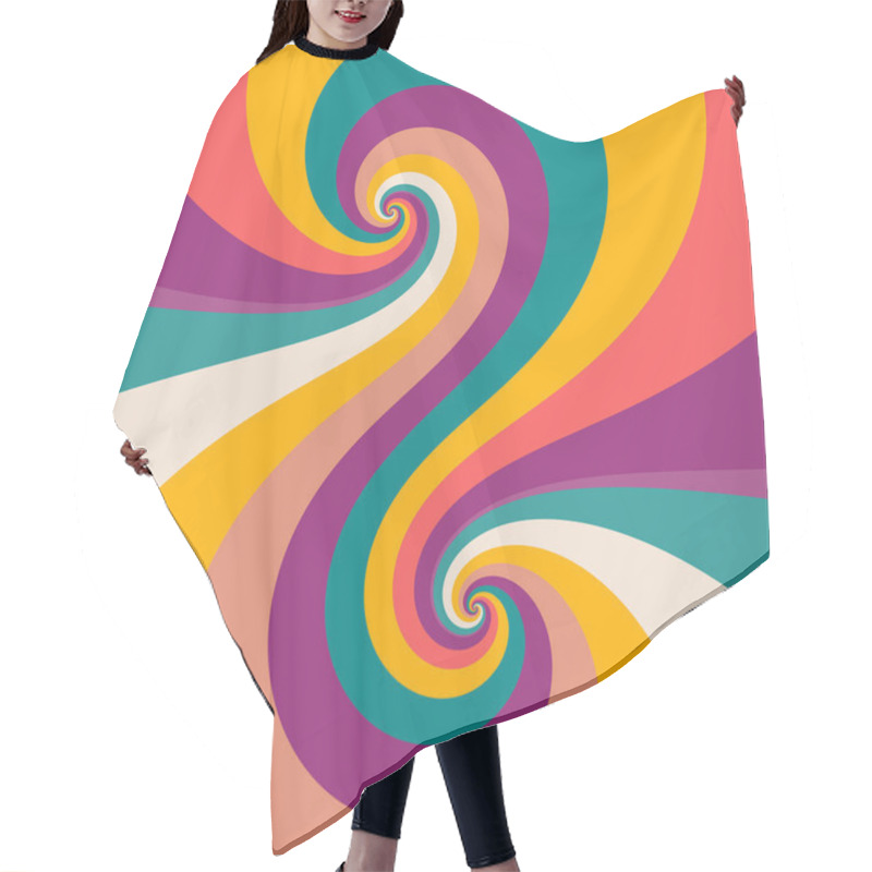 Personality  A Minimalistic Sixties Retro Art Style Background With Groovy Twisting Candy Stripes And Swirls Hair Cutting Cape