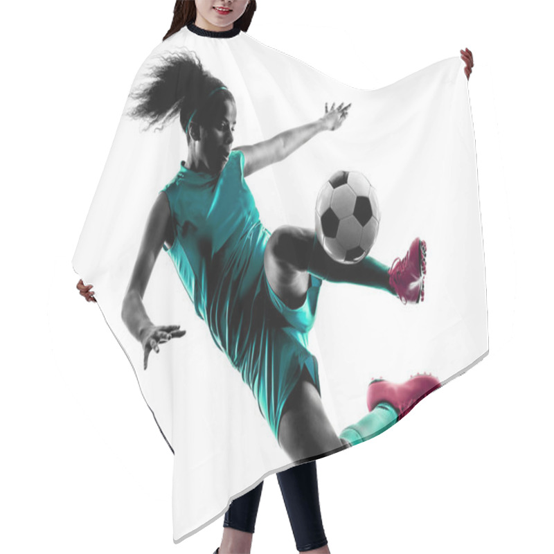 Personality  Teenager Girl Child  Soccer Player Isolated Silhouette Hair Cutting Cape