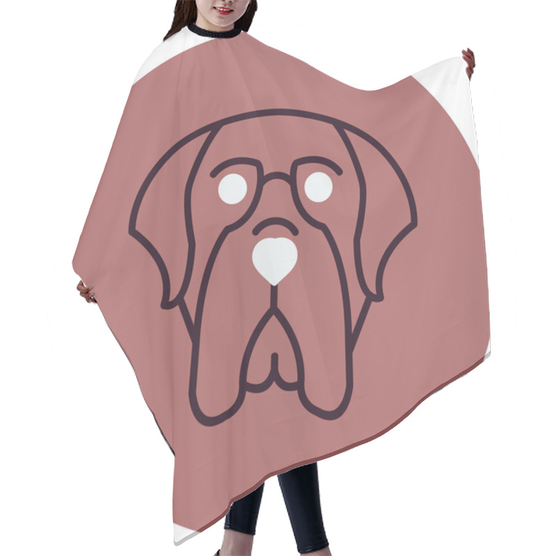 Personality  English Mastiff Dog Head Icon Vector Illustration Hair Cutting Cape