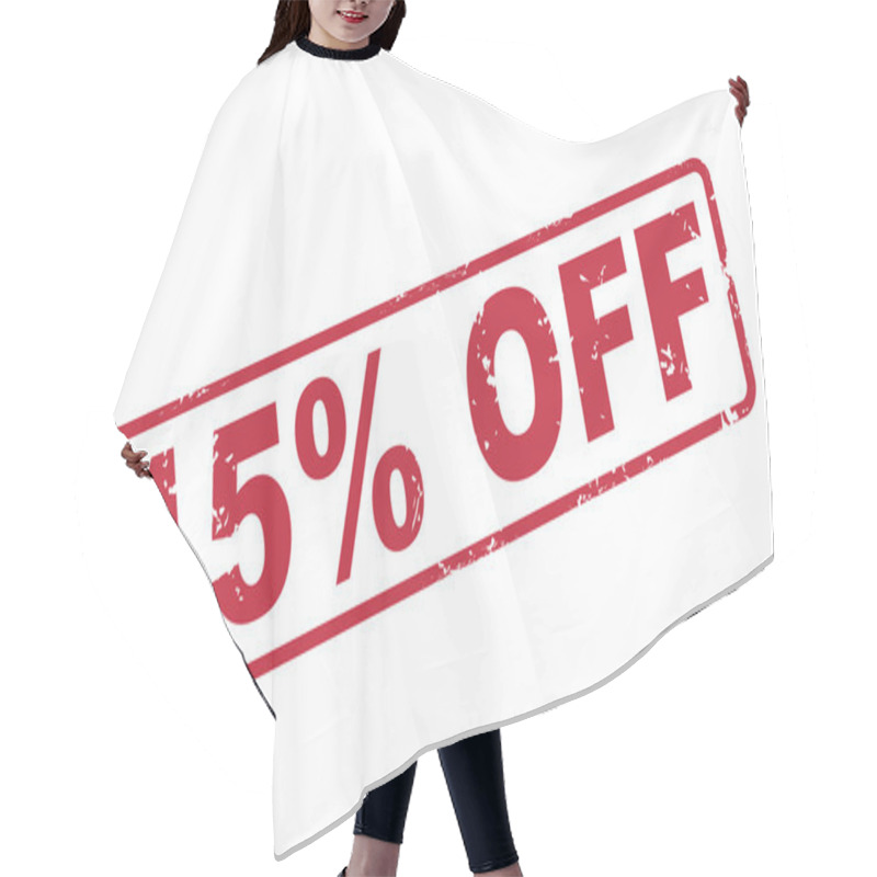 Personality  Stamp 15 Percent Off With Red Text On White Hair Cutting Cape