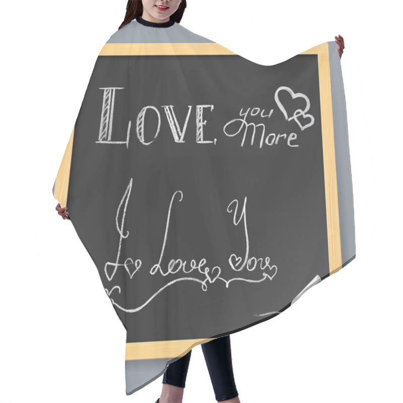 Personality  Valentine Card On Chalkboard Hair Cutting Cape