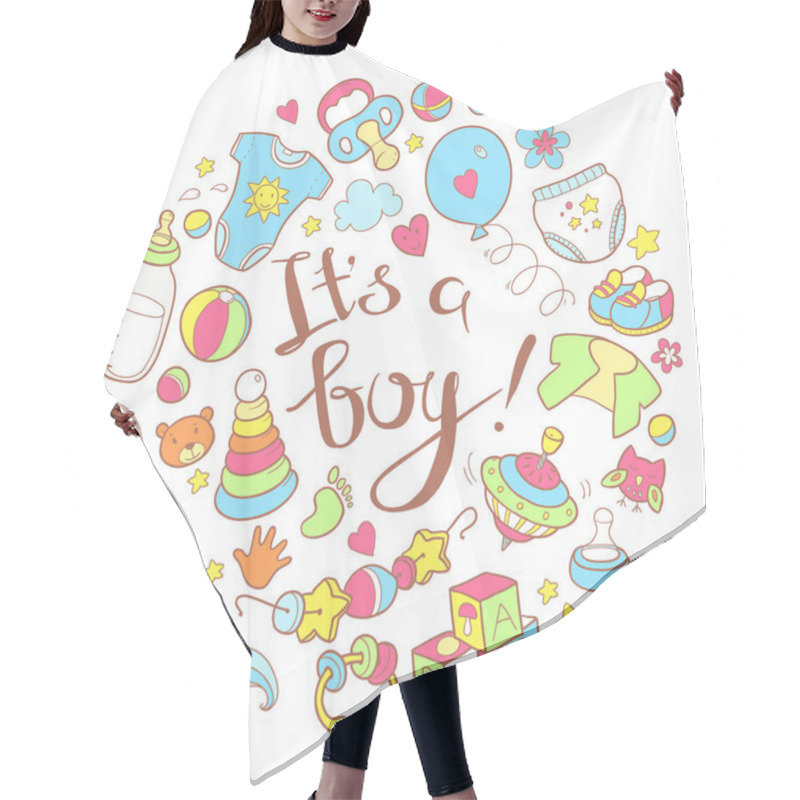 Personality  Newborn Doodle Round Illustration Hair Cutting Cape