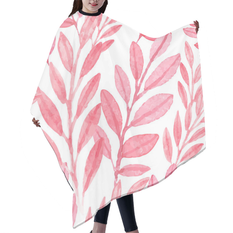 Personality  Seamless Vector Pink Pattern Of Leaves Hair Cutting Cape