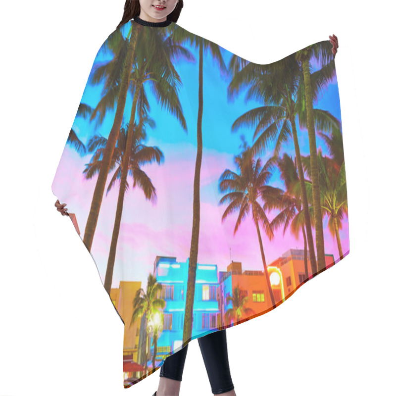 Personality  Miami South Beach Sunset Ocean Drive Florida Hair Cutting Cape