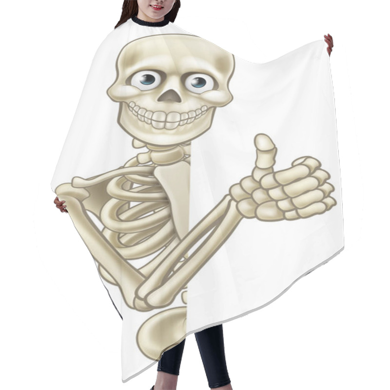 Personality  Cartoon Halloween Skeleton Thumbs Up Hair Cutting Cape