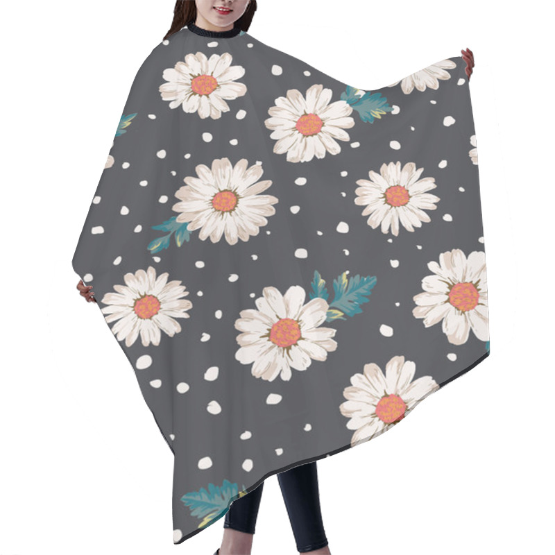 Personality  Seamless Flower,daisy Print Pattern Background Hair Cutting Cape