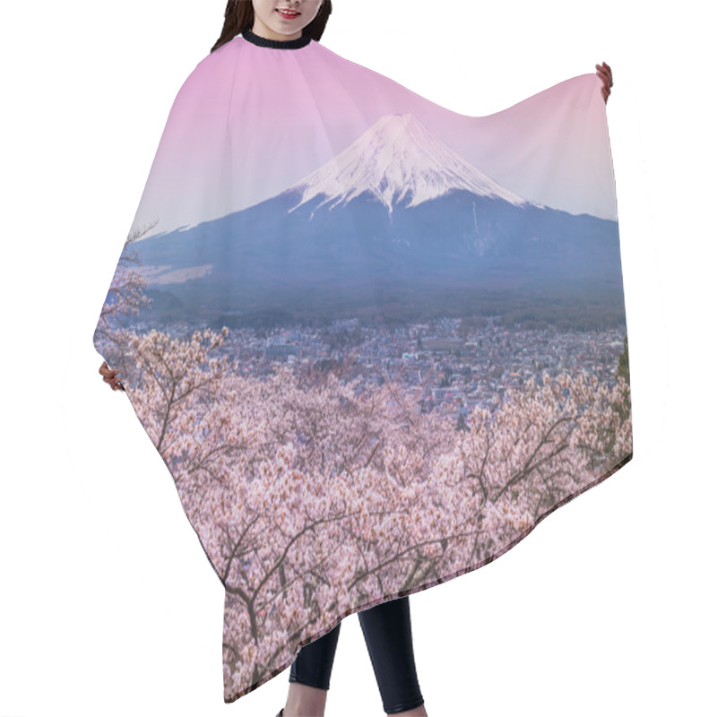 Personality  Mountain Fuji In Spring ,Cherry Blossom Sakura Hair Cutting Cape