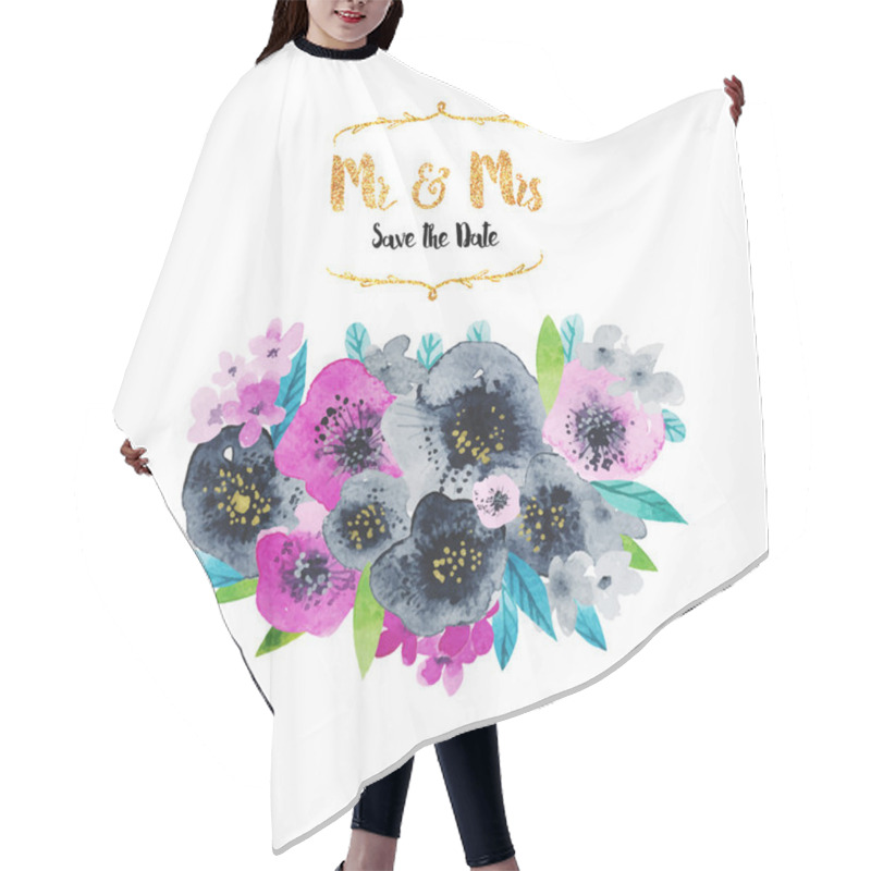 Personality  Floral Wedding Card Hair Cutting Cape