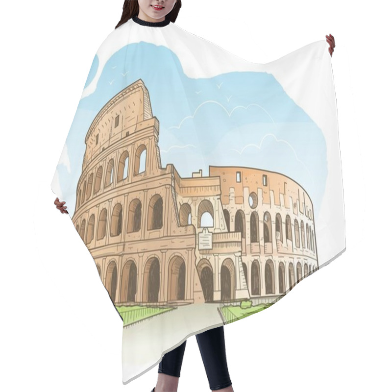 Personality  Sketch Of The Colosseum, Rome Hair Cutting Cape