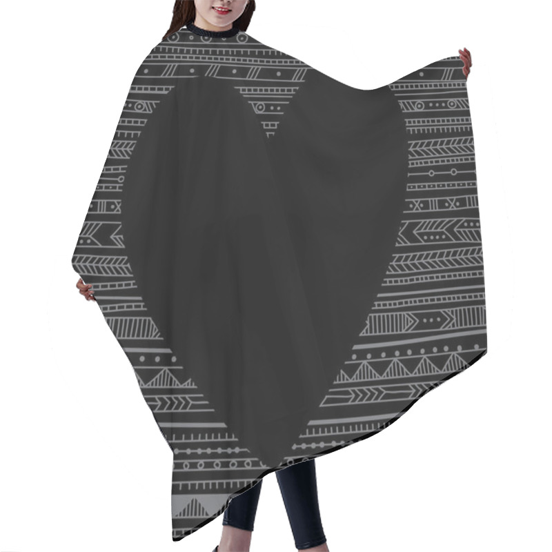 Personality  Black Heart On The Ethnic Tribal Style Background Hair Cutting Cape