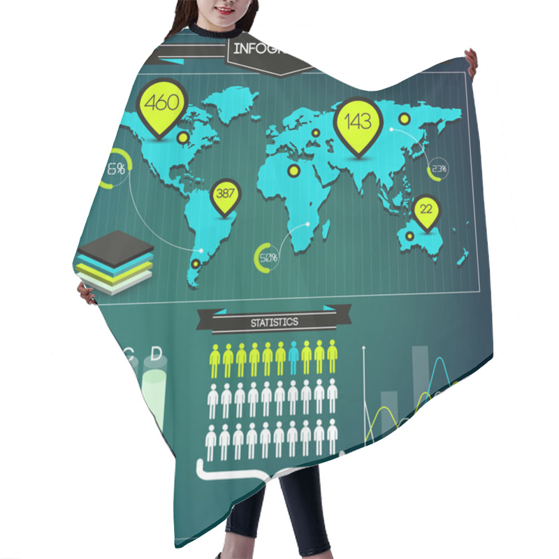 Personality  Set Of Infographic Elements Hair Cutting Cape