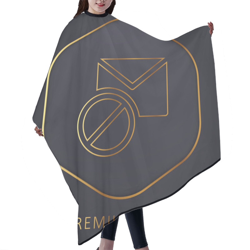 Personality  Blocked Golden Line Premium Logo Or Icon Hair Cutting Cape