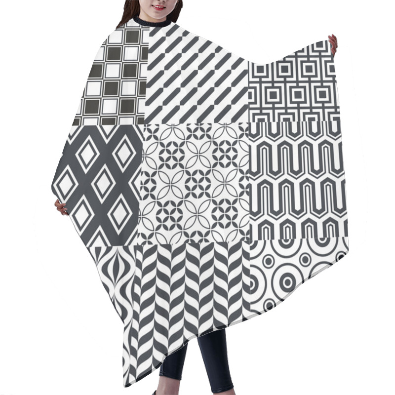 Personality  Set Of Elegant Patterns Hair Cutting Cape