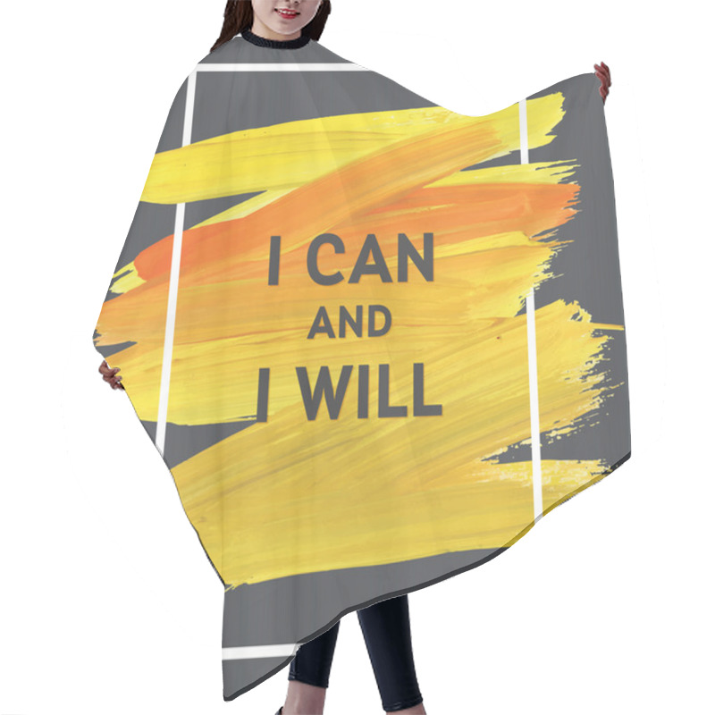 Personality  Motivation Square Yellow Poster. Hair Cutting Cape