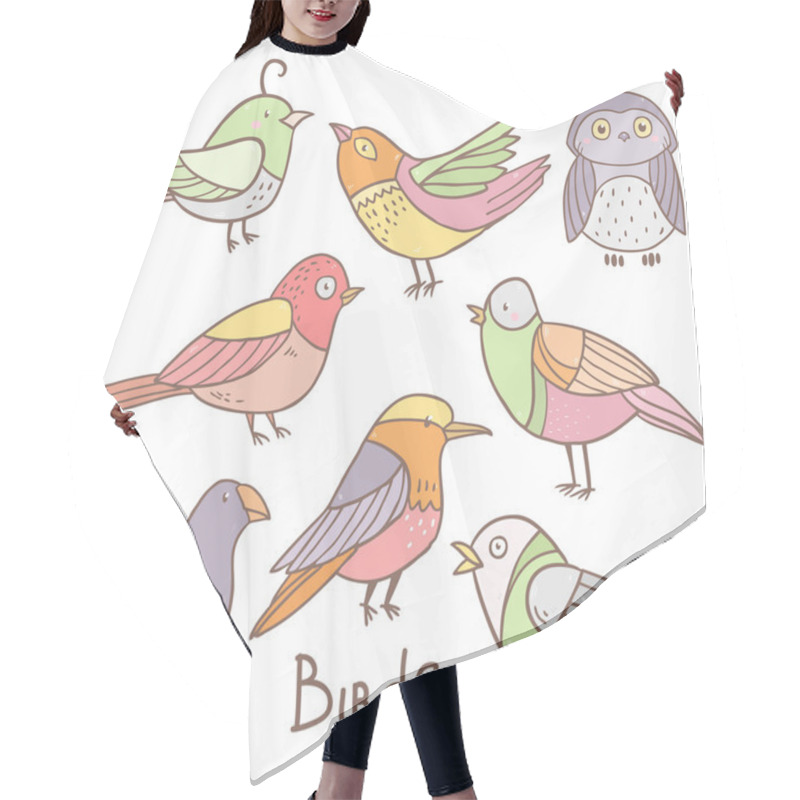 Personality  Pattern Of Cute Bright Birds  Hair Cutting Cape