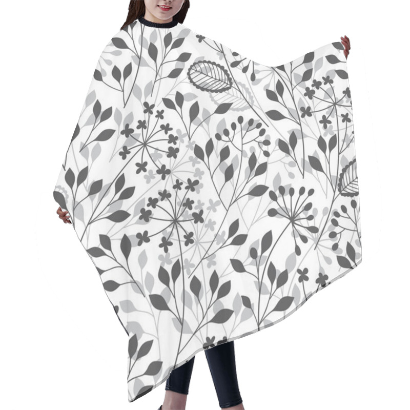 Personality  Abstract Hand-drawn Flowers Pattern Hair Cutting Cape