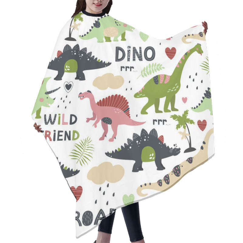 Personality  Seamless Pattern With Cute Dinosaurs For Children Textile , Wallpaper , Posters And Other Design Hair Cutting Cape