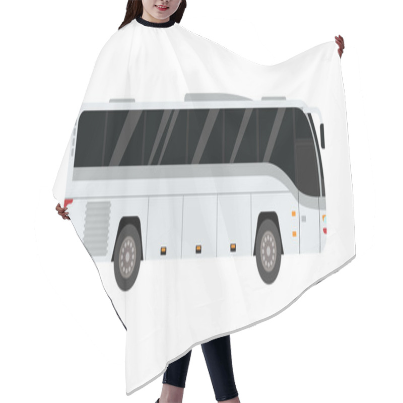 Personality  City Bus Vector Illustration. Hair Cutting Cape