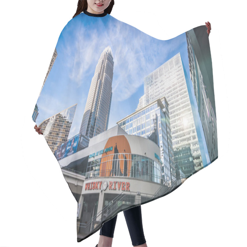 Personality  Skyline Of Charlotte North Carolina With Blue Sky Hair Cutting Cape