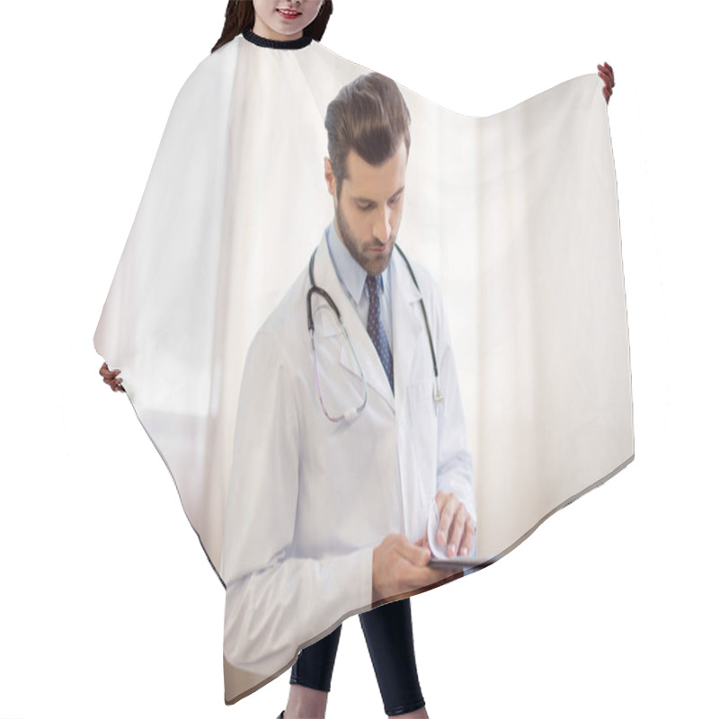 Personality  Doctor Holding Folder  Hair Cutting Cape