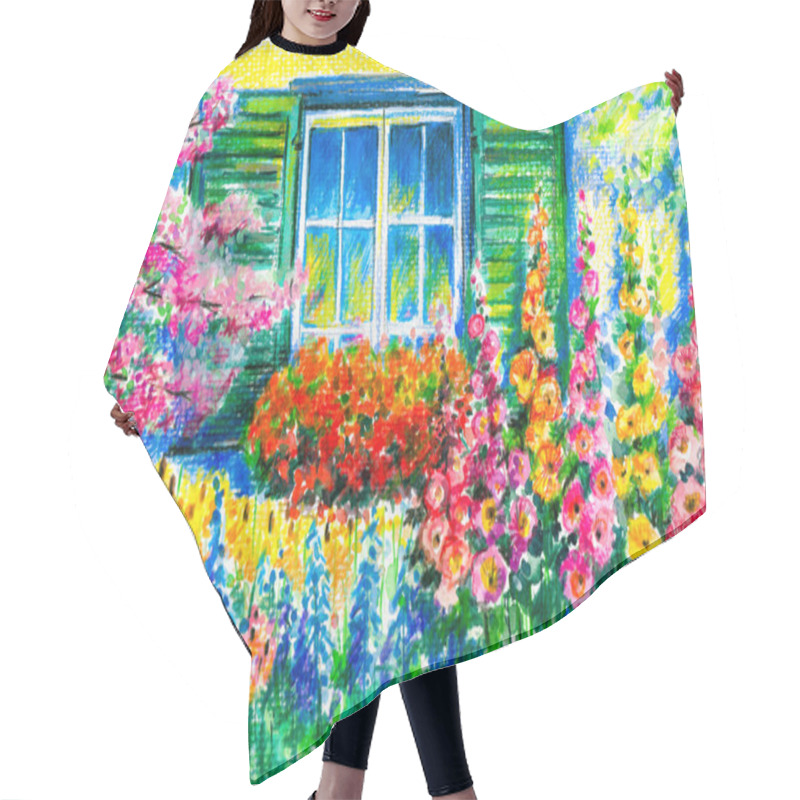 Personality  Window In Garden Hair Cutting Cape