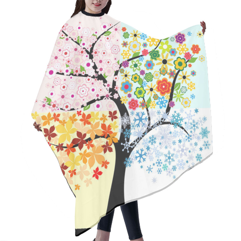 Personality  Four Season Tree Hair Cutting Cape