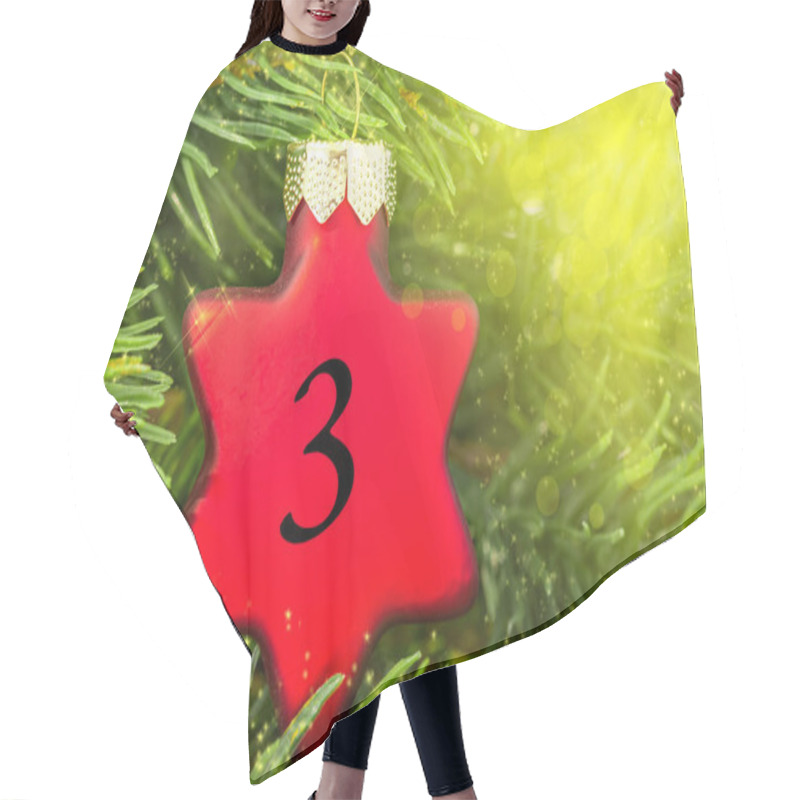 Personality  Christmas Decorations (red Star) On A Christmas Tree Hair Cutting Cape