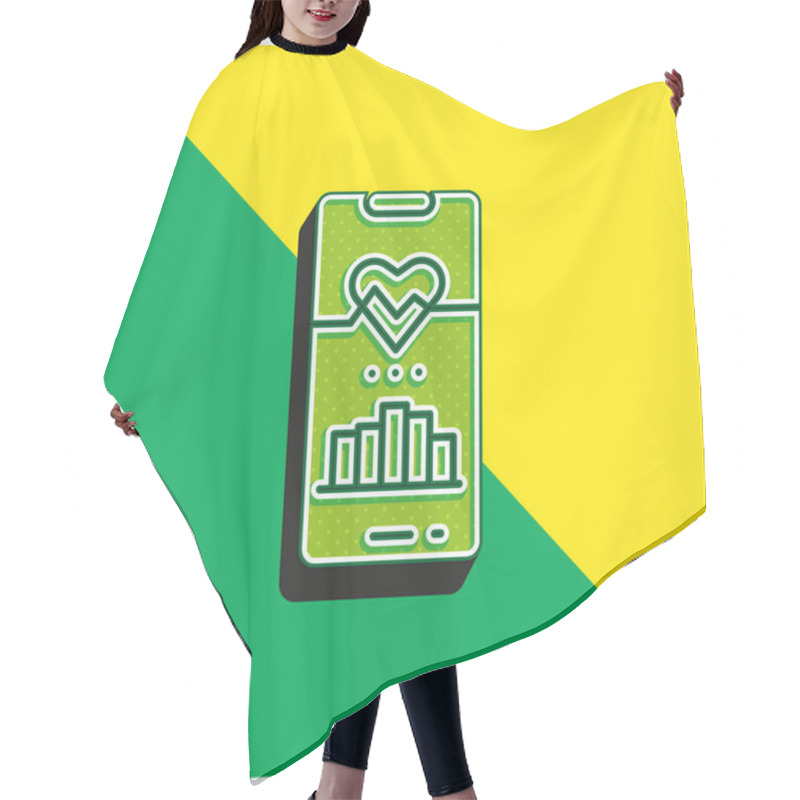 Personality  Activity Tracker Green And Yellow Modern 3d Vector Icon Logo Hair Cutting Cape