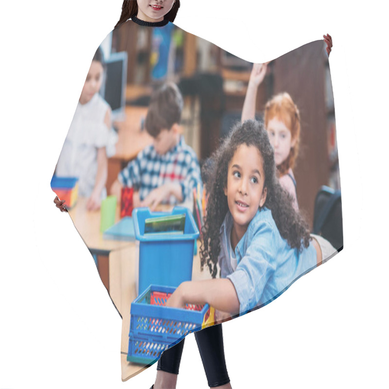 Personality  Kids In School Library Hair Cutting Cape