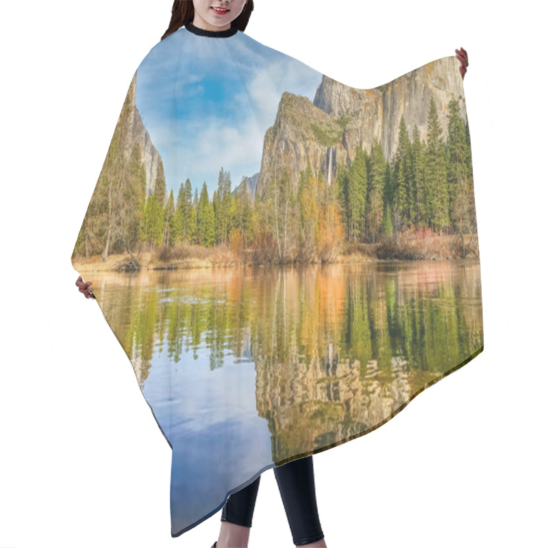 Personality  Lake With Waterfall On The Background Hair Cutting Cape